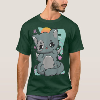 Harajuku Cat Goth Sakura Kanji Anime Neko Angelcor T-Shirt