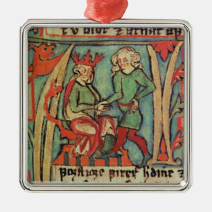 Harald I Fairhair greeting Guthrum 'Flateybok' Metal Ornament