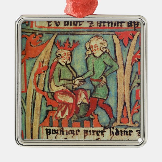 Harald I Fairhair greeting Guthrum 'Flateybok' Metal Ornament (Front)