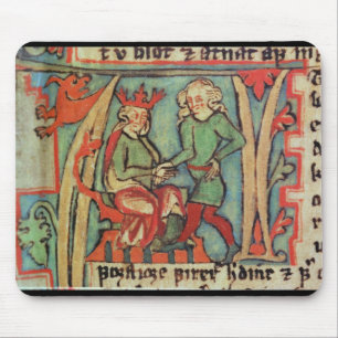Harald I Fairhair greeting Guthrum 'Flateybok' Mouse Pad