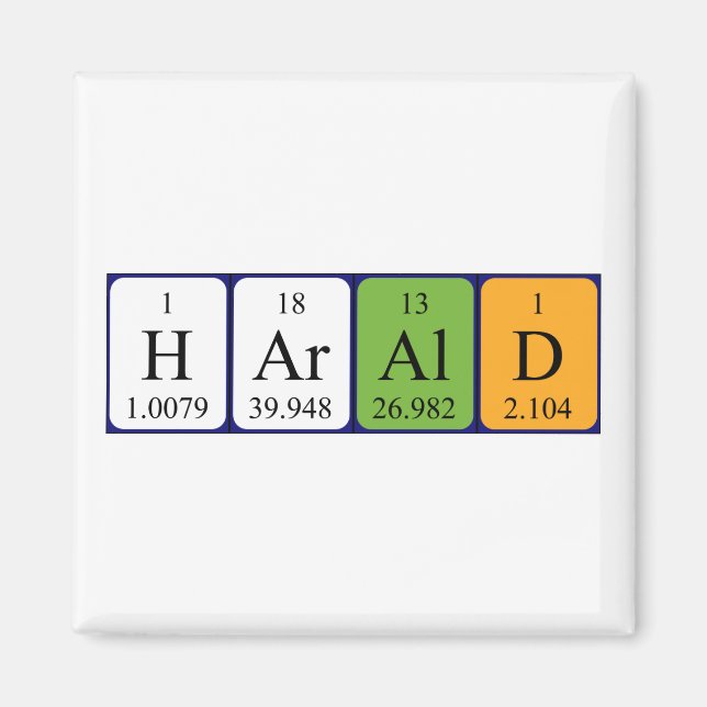 Harald periodic table name magnet (Front)