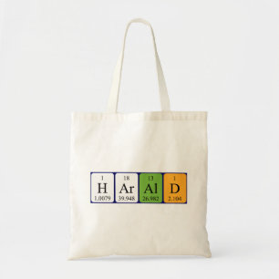 Harald periodic table name tote bag