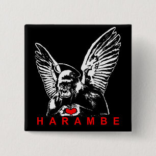 Harambe 15 Cm Square Badge