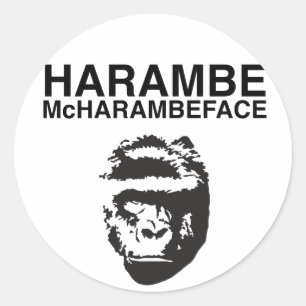 Harambe McHarambeface Classic Round Sticker