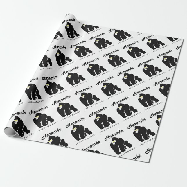 HARAMBE REST IN PEACE T-SHIRT WRAPPING PAPER (Unrolled)