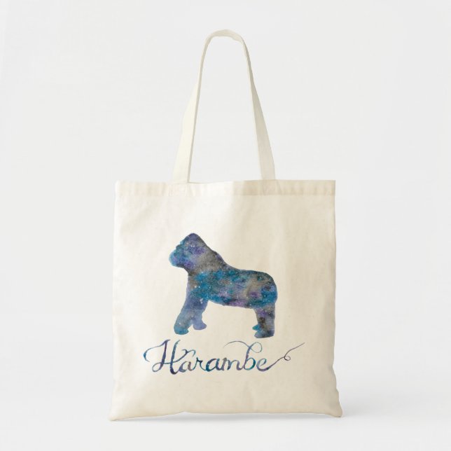 Harambe Watercolor Tote Bag (Front)