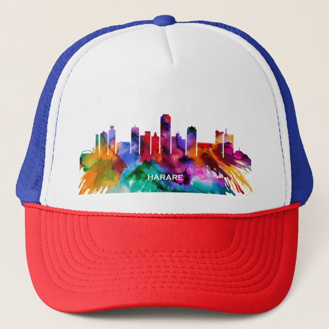 Harare Skyline Trucker Hat (Front)
