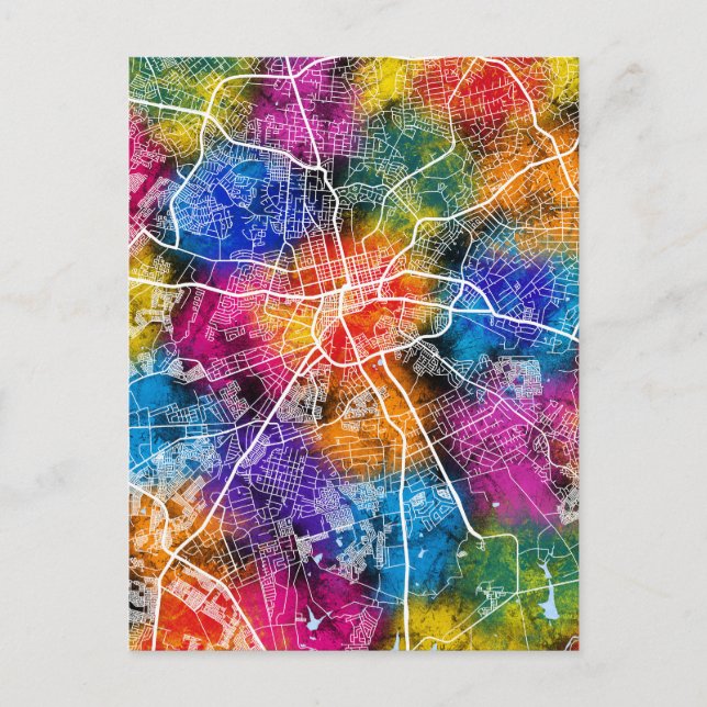 Harare Zimbabwe City Map Postcard (Front)