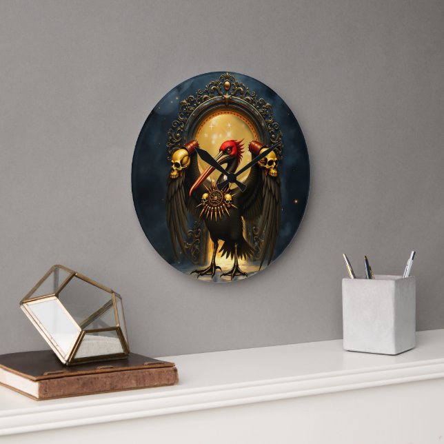 Harbinger of the Golden Gate The Nocturnal Pelican Large Clock (Office)