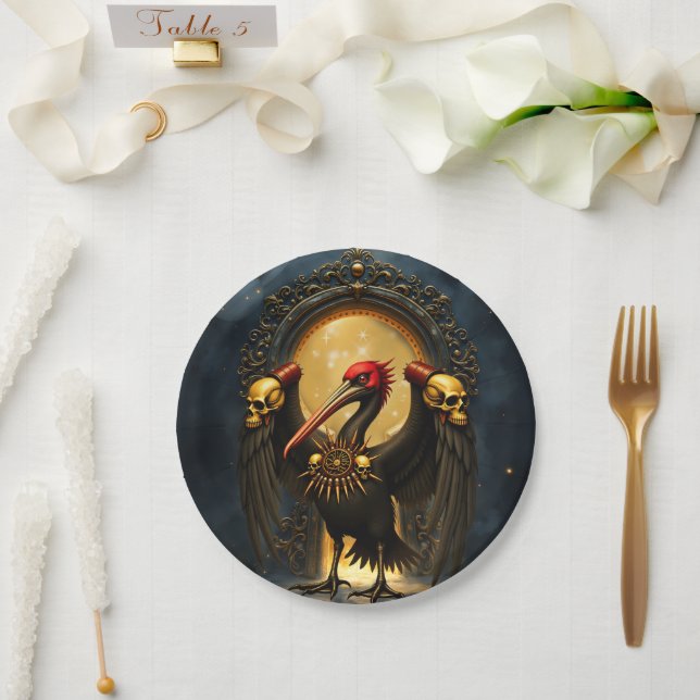 Harbinger of the Golden Gate The Nocturnal Pelican Paper Plate (Wedding)