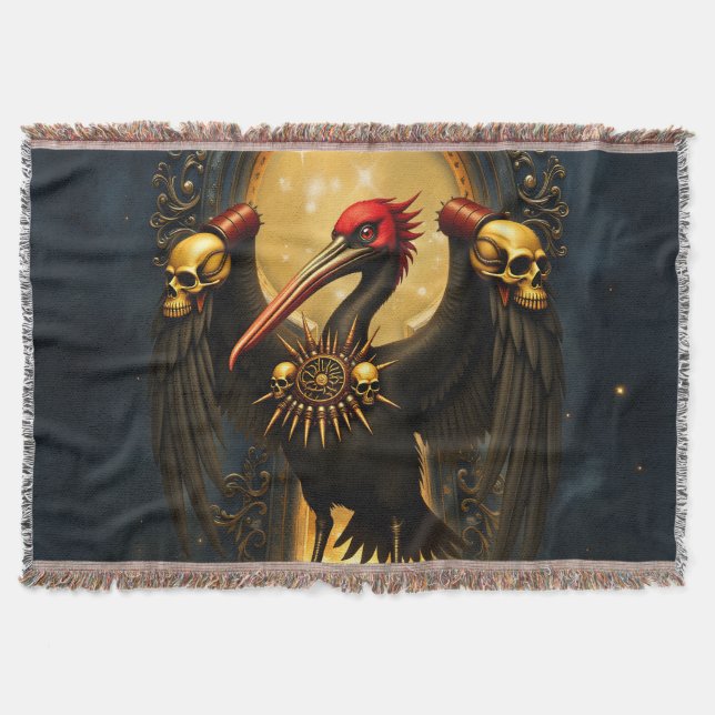 Harbinger of the Golden Gate The Nocturnal Pelican Throw Blanket (Front)