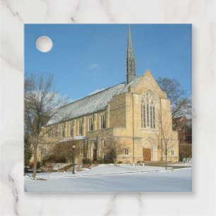 Harbison Chapel in Winter at Grove City College Favour Tags