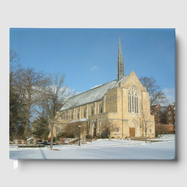 Harbison Chapel in Winter at Grove City College Guest Book (Front)