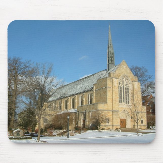 Harbison Chapel in Winter at Grove City College Mouse Pad (Front)