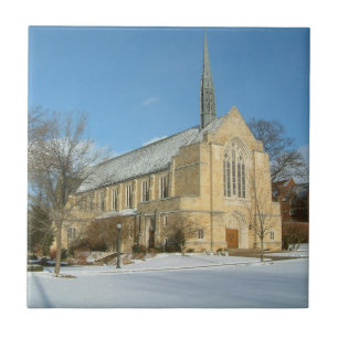 Harbison Chapel in Winter at Grove City College Tile