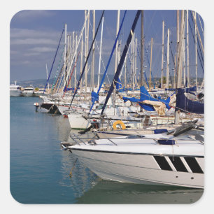 Harbor of Cannes in France Square Sticker