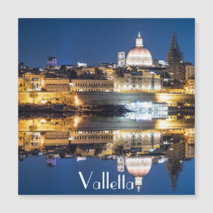 Harbor of Valletta old town at night Magnet
