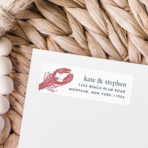 Harborside   Nautical Lobster Return Address Label