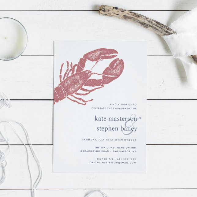 Harborside | Nautical Lobster Wedding Invitation (Creator Uploaded)