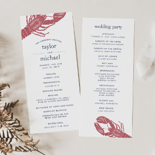 Harborside Wedding Ceremony Program