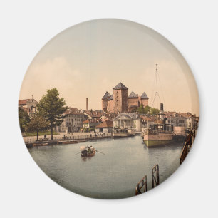 Harbour and Chateau Fort, Annecy, France Magnet