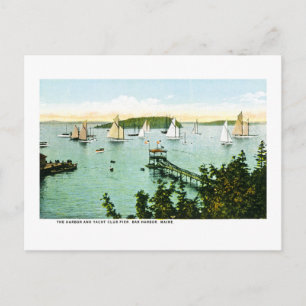 Harbour and Yacht Club, Bar Harbour, Maine Postcard