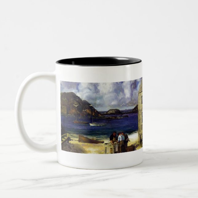 Harbour at Monhegan - George Bellows - 1913 Two-Tone Coffee Mug (Left)