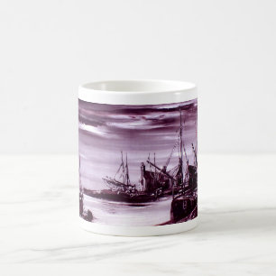Harbour at night coffee mug