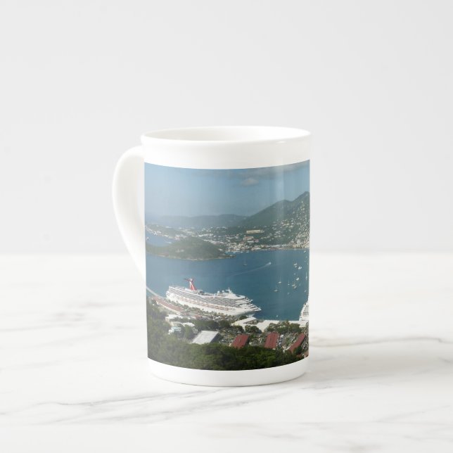 Harbour at St. Thomas US Virgin Islands Bone China Mug (Front Left)