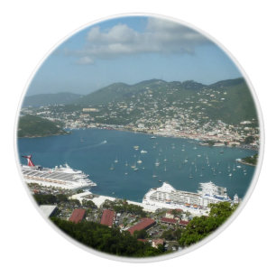 Harbour at St. Thomas US Virgin Islands Ceramic Knob