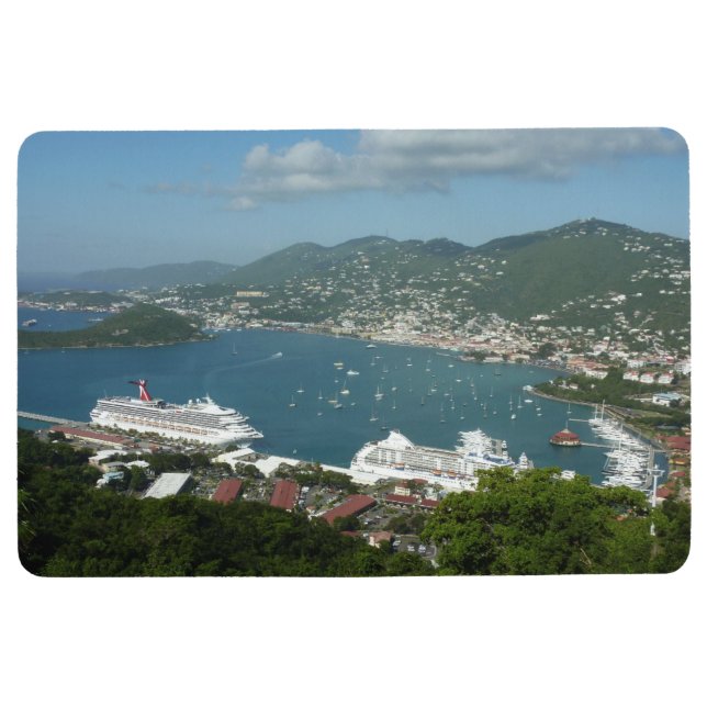 Harbour at St. Thomas US Virgin Islands Floor Mat (Front)