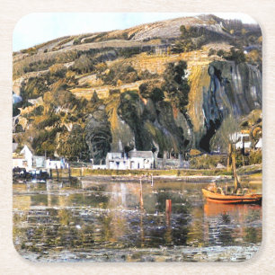 HARBOUR BARMOUTH WALES SQUARE PAPER COASTER