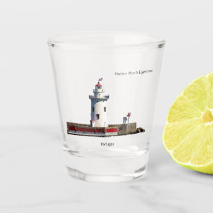 Harbour Beach Lighthouse picture shot glass