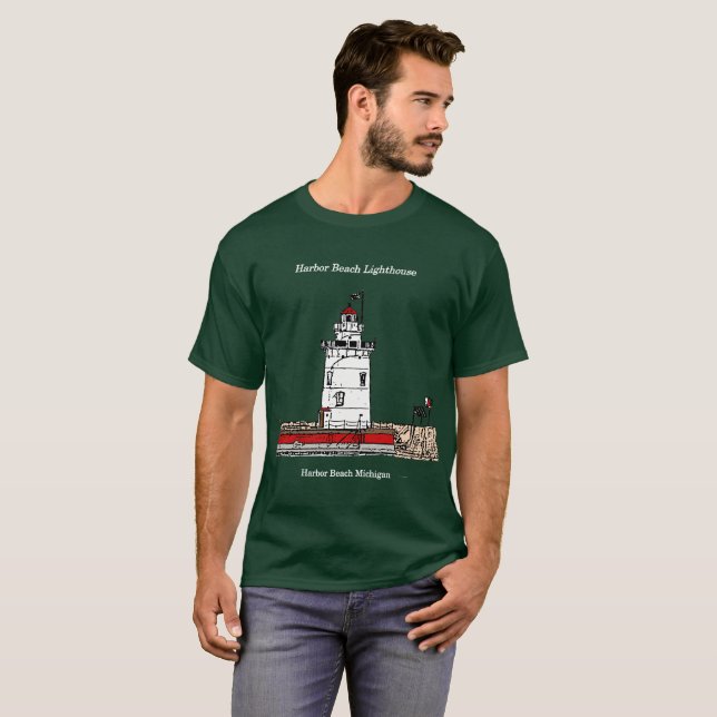 Harbour Beach Lighthouse shirt dark (Front Full)