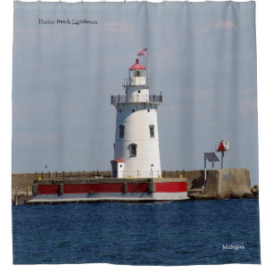 Harbour Beach Lighthouse shower curtain