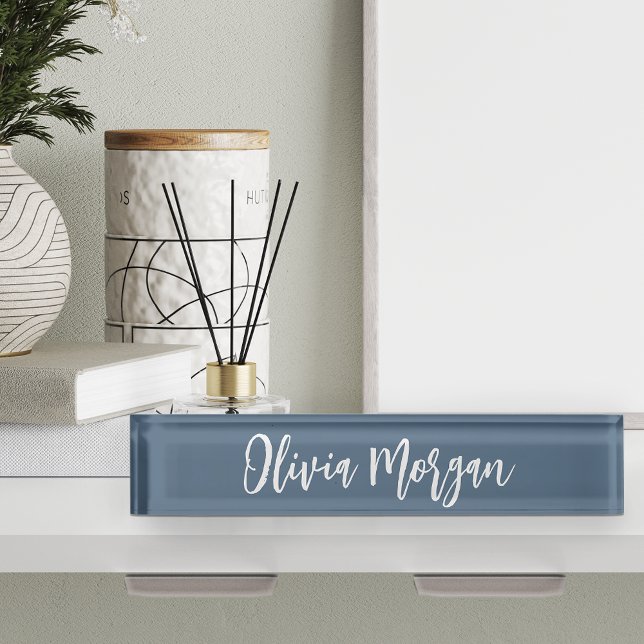 Harbour Blue Sketched Cursive Script Name Nameplate (Creator Uploaded)