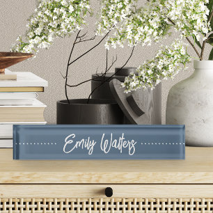 Harbour Blue Sketched Cursive Script Nameplate