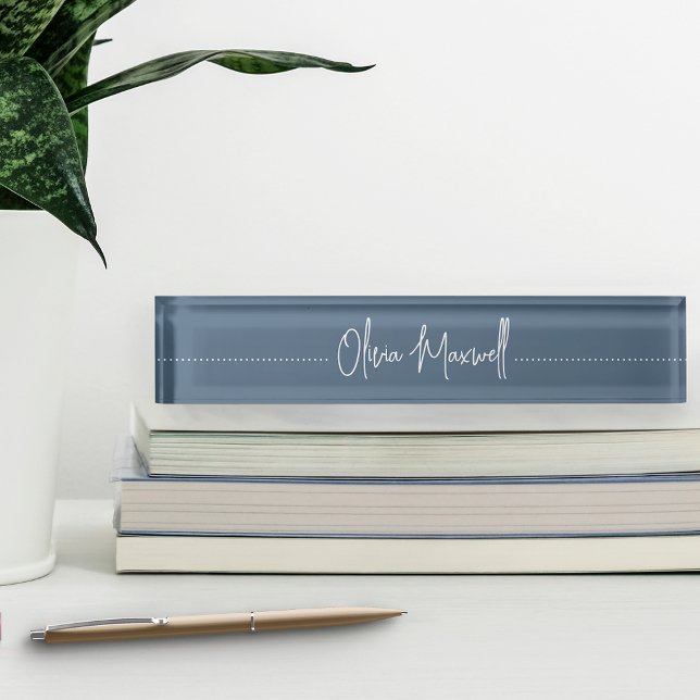 Harbour Blue Sketched Cursive Script Nameplate (Creator Uploaded)