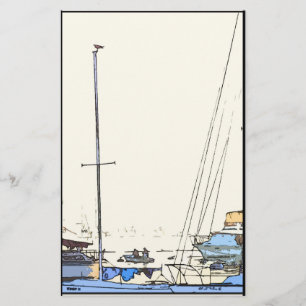 Harbour Boats Scene Stationery