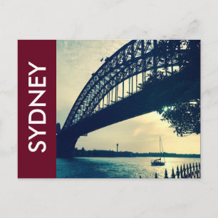 harbour bridge silhouette postcard
