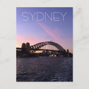 harbour bridge sunset postcard