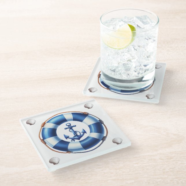 Harbour Charm! Glass Coaster (Angled)