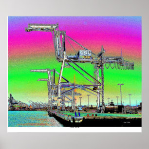 Harbour Cranes Poster