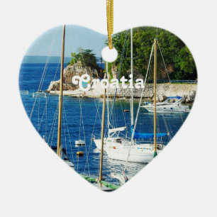 Harbour in Croatia Ceramic Ornament