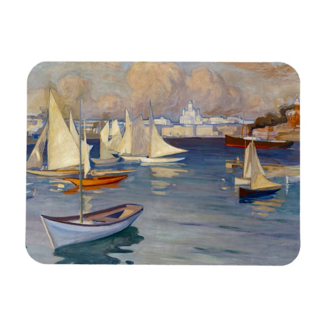 Harbour in Helsinki, Albert Edelfelt Magnet (Horizontal)