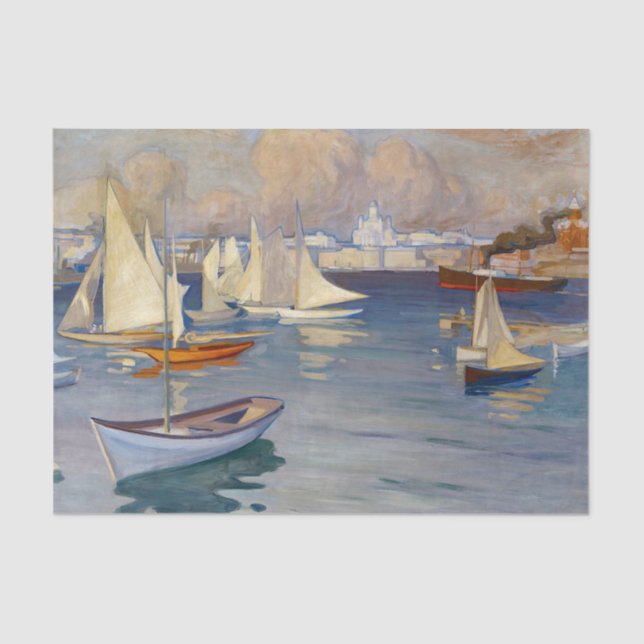 Harbour in Helsinki, Albert Edelfelt  Tissue Paper (Front)