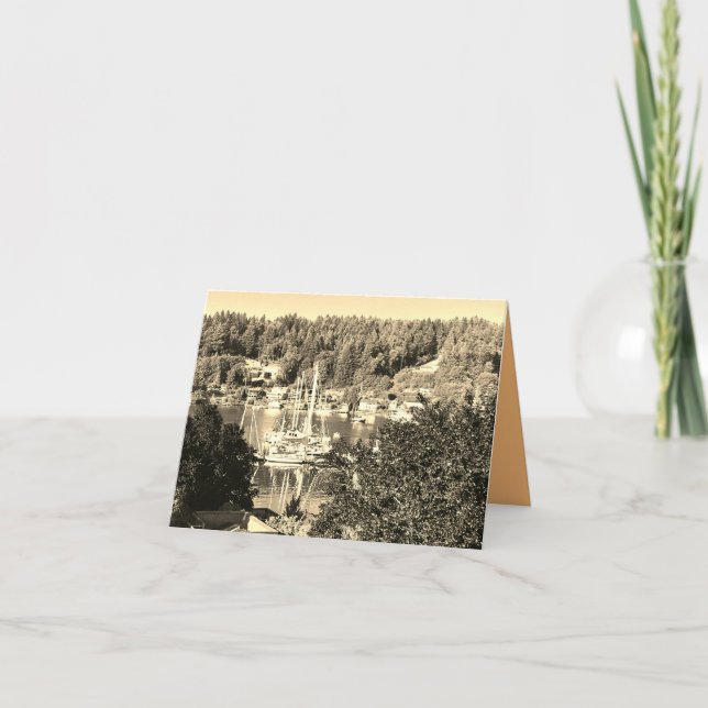 Harbour in Sepia  Card (Front)