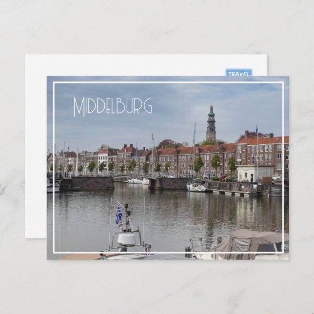 Harbour in Spring, Middelburg, Netherlands Postcard (Front/Back)
