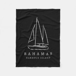 Harbour Island Hamas Yachting Trip Souvenir Boat V Fleece Blanket