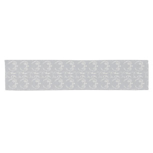 Harbour Mist Grey Contemporary Swirl Table Runner
